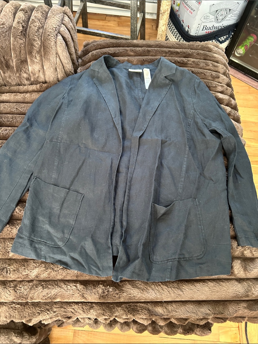 Chicos black linen blazer